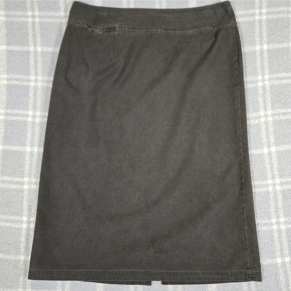 Eileen Fisher 100% Cotton Dark Gray Womens Minimalist Office Pencil Skirt XL